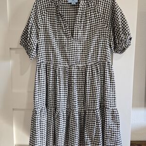 CeCe Classic Black and White Checkered Kids Dress